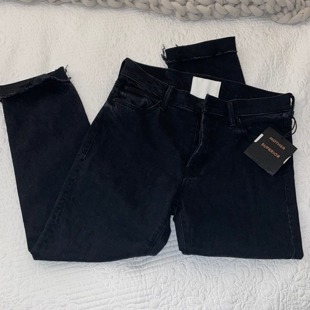 Mother Denim The Scrapper Cuff Ankle Feay Size 29 / Who’s Sorry Now Black NWT